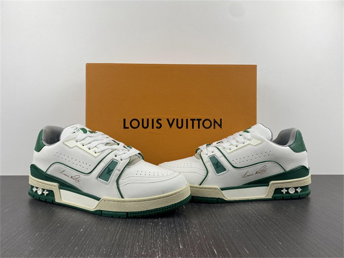 Louis Vuitton LV Trainer Sneaker Low White Green 1A54HM